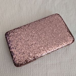Pink glitter clutch wallet